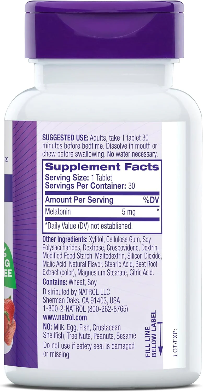 Melatonin Fast Dissolve Strawberry (30 Tablets) - Image 3