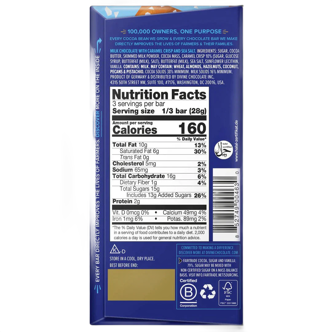 Milk Chocolate Bar With Toffee & Sea Salt - Image 3