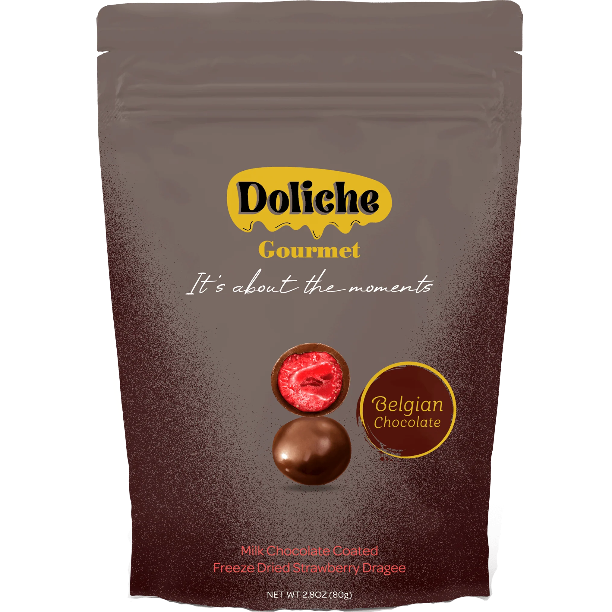 Milk Chocolate Coated Freeze Dried Sour Strawberry