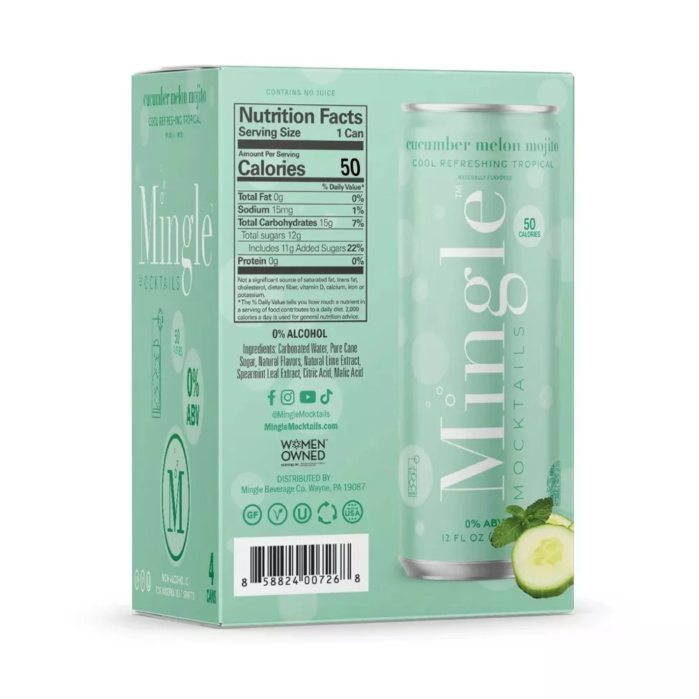 Non-Alcoholic Mojito Cucumber Melon (4 Pack) - Image 2