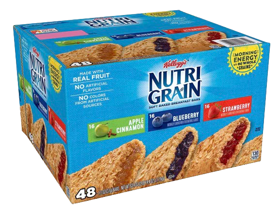 Nutri Grain Soft Bake Breakfast Cereal Bars (16 Apple Cinnamon, 16 Blueberry, 16 Strawberry)