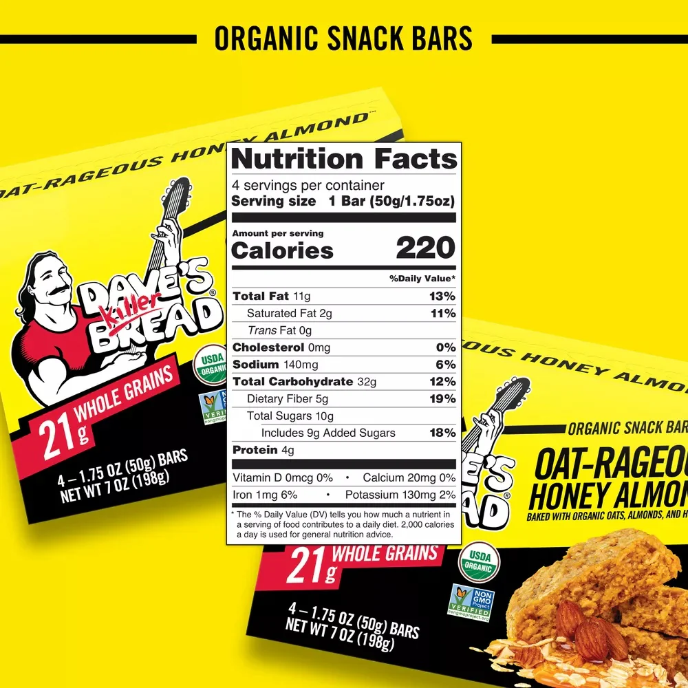 Oat-Rageous Honey Almond Snack Bar (4 CT) - Image 4