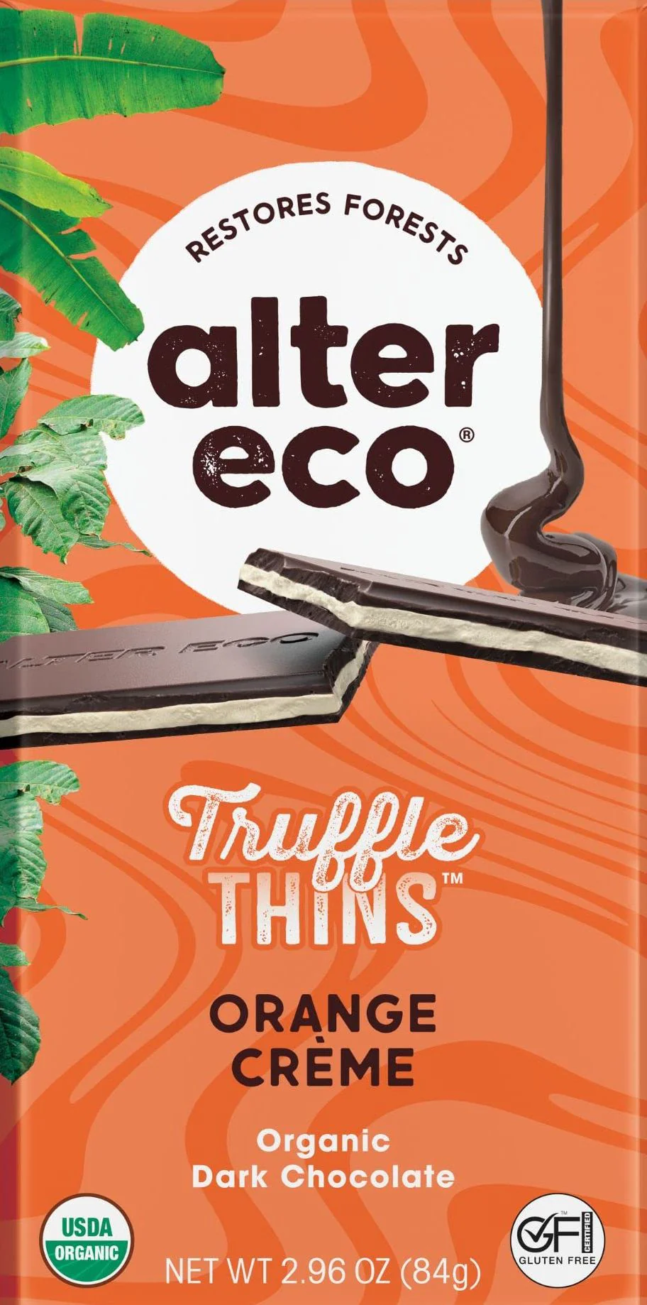 Organic Orange Creme Truffle Thins Chocolate Bar - Image 2