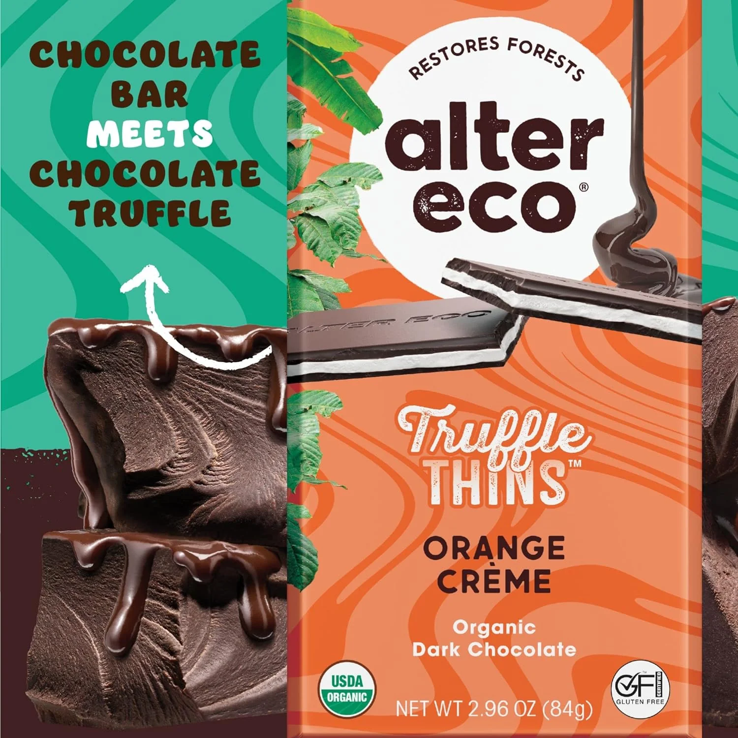 Organic Orange Creme Truffle Thins Chocolate Bar - Image 4
