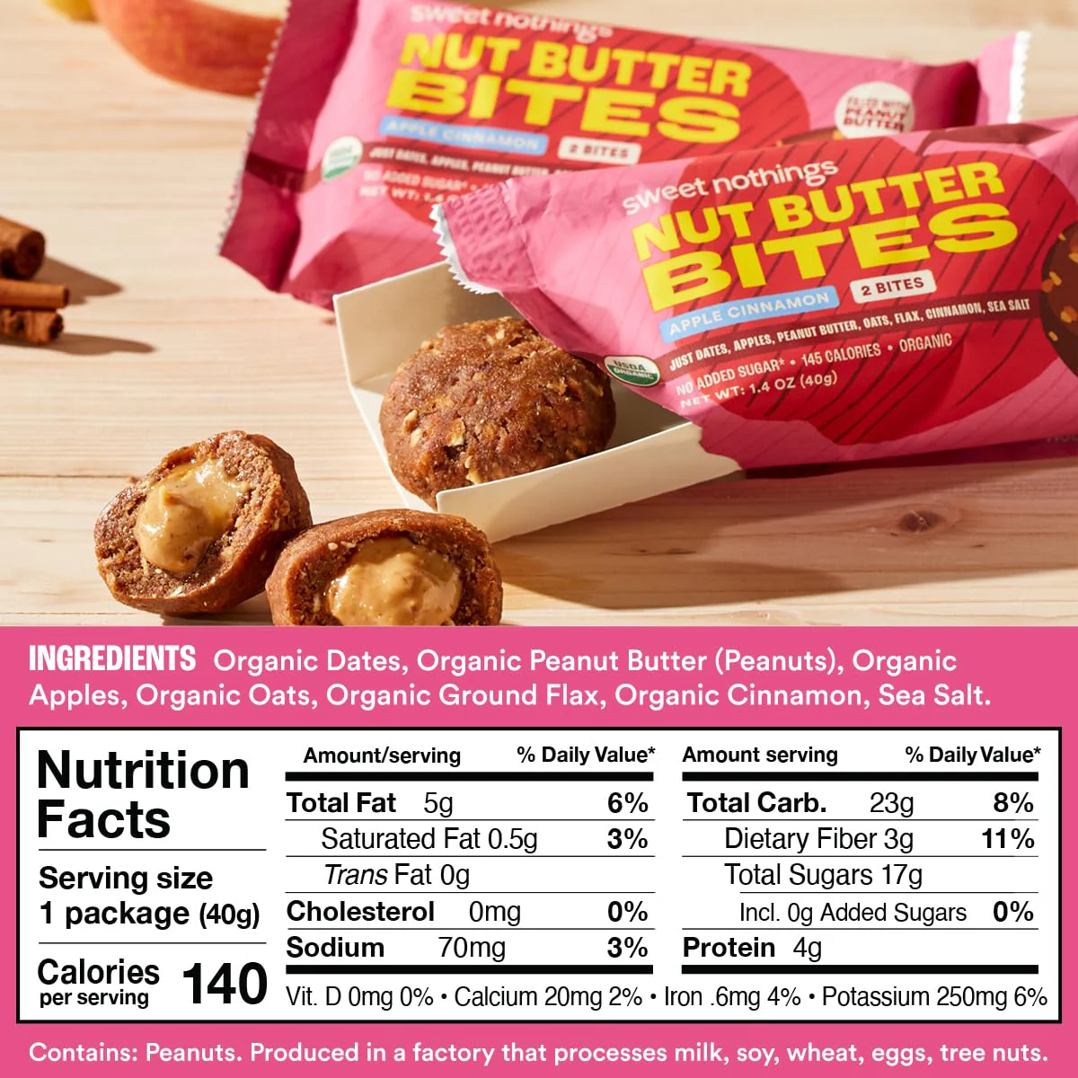Organic Apple Cinnamon Nut Butter Bites (12 CT) - Image 5