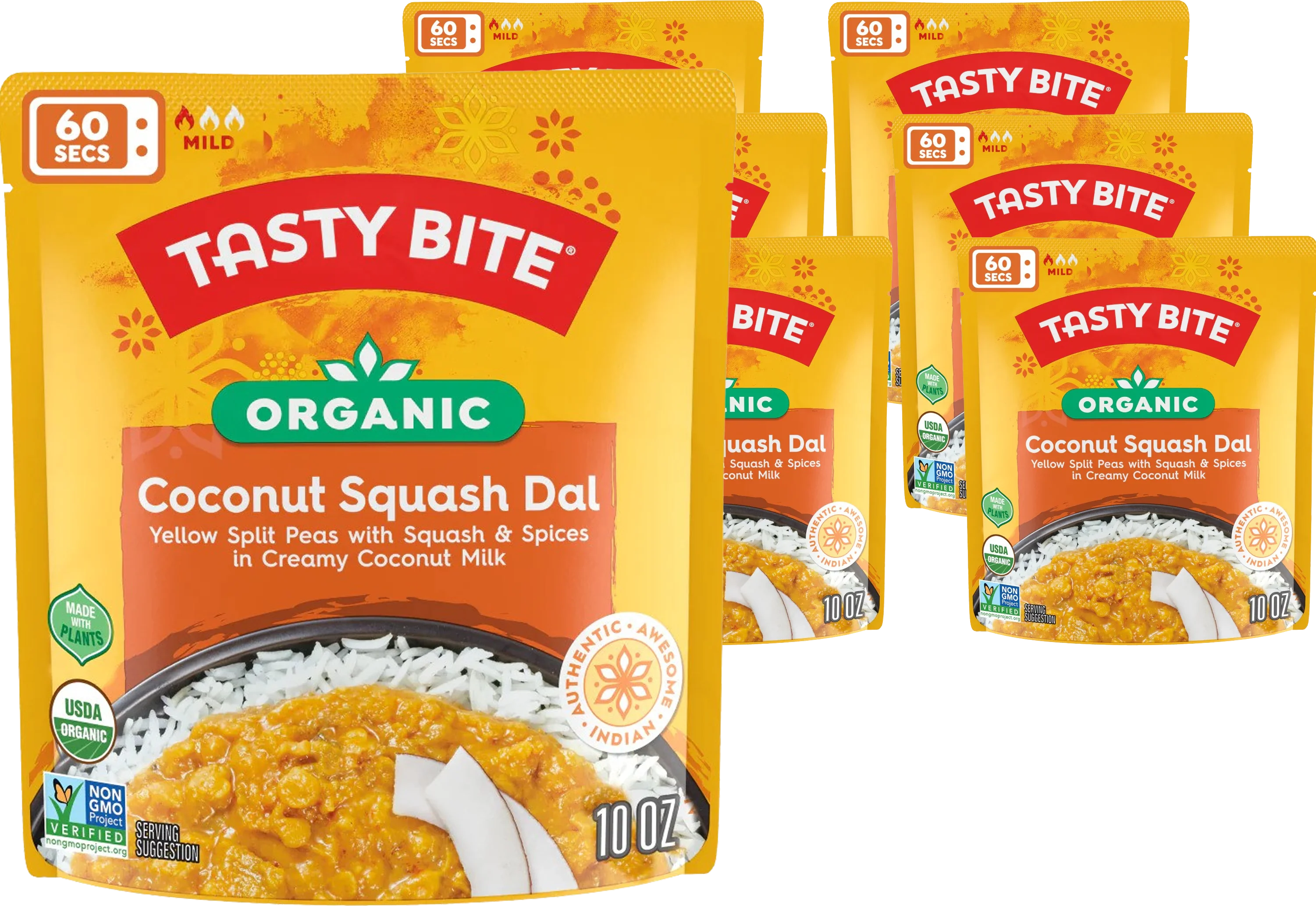 Organic Coconut Squash Dal Entree (6 Pack)