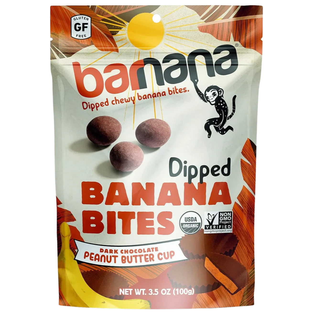 Organic Dark Chocolate Peanut Butter Cup Chewy Banana Bites