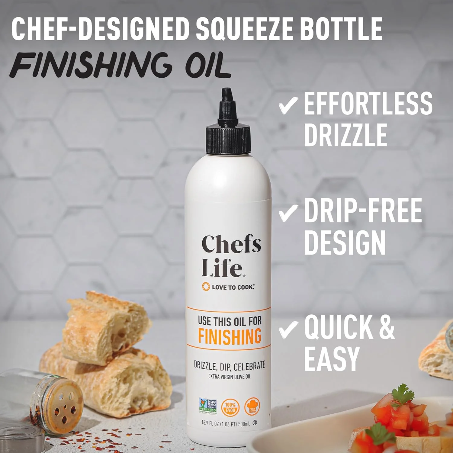 Organic Finishing 100% Extra Virgin Olive Oil Squeezable - Image 2