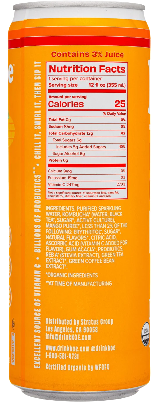 Organic Mango Kombucha (12 Pack) - Image 5