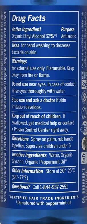 Organic Peppermint Hand Sanitizer - Image 3