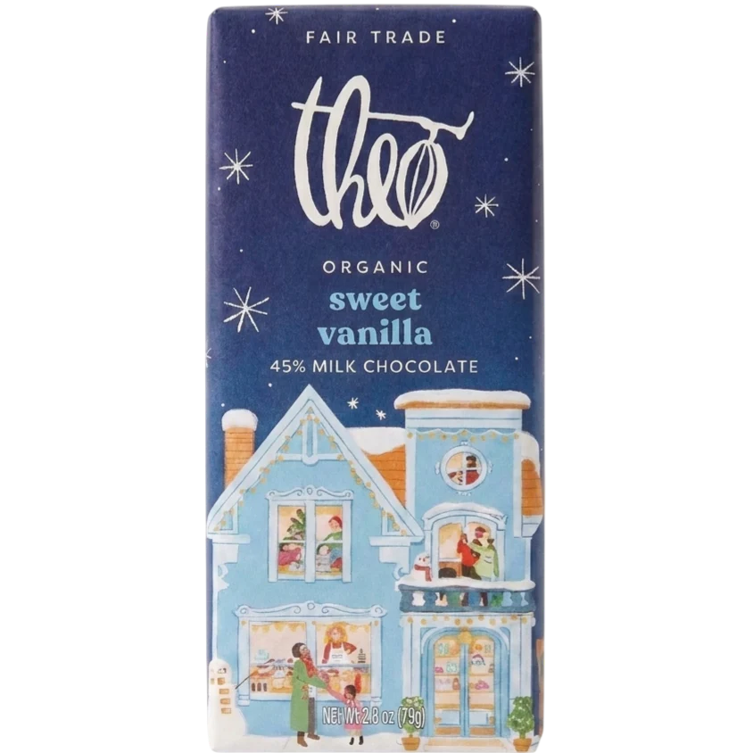 Organic Sweet Vanilla Milk Chocolate Holiday Candy Bar