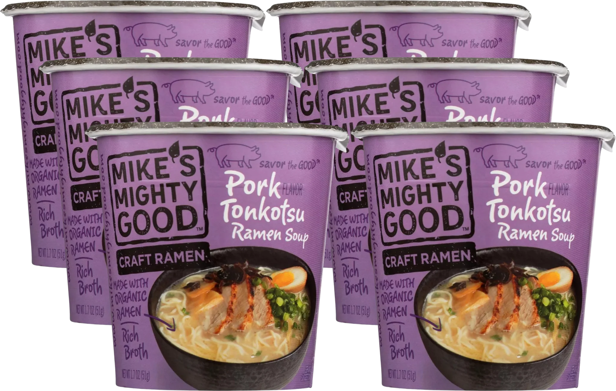 Organic Tonkotsu Pork Ramen Cup (6 Pack)