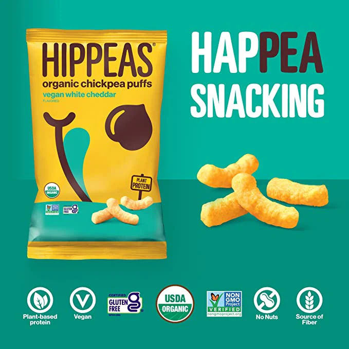 Organic Vegan White Cheddar Chickpea Puffs 6ct - Image 3