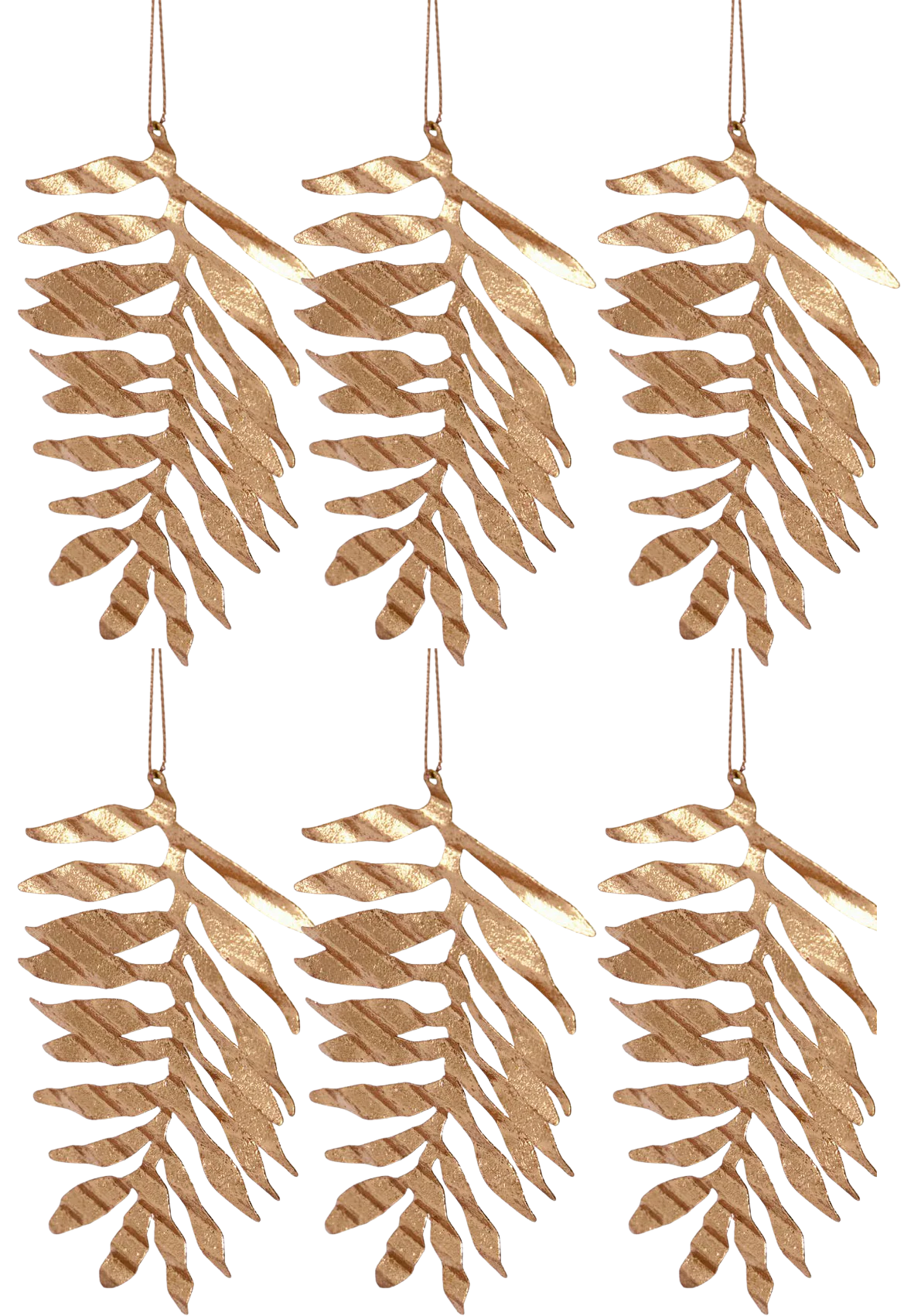 Ornament Tin Plate Leaf - Brass (6 Pack)