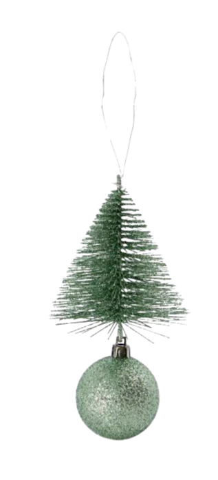 Ornament Tree Frost & Bell - Dusty Green (Small) (12 Pack) - Image 2