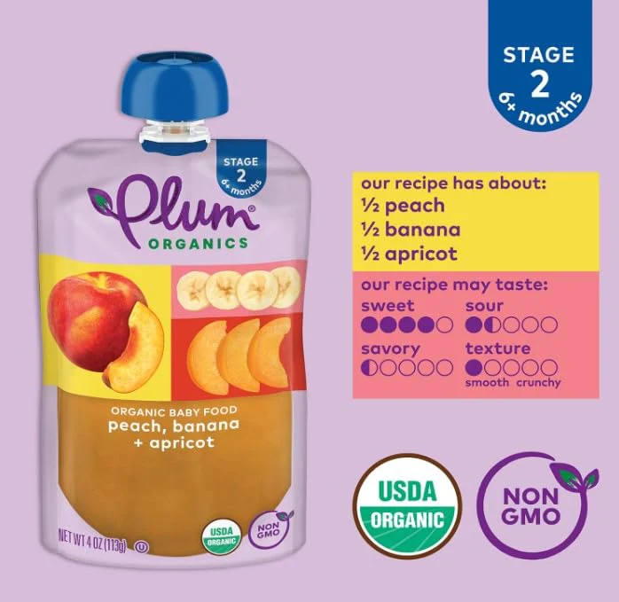 Peach, Banana & Apricot - Stage 2 Baby Puree (12 Pack) - Image 3