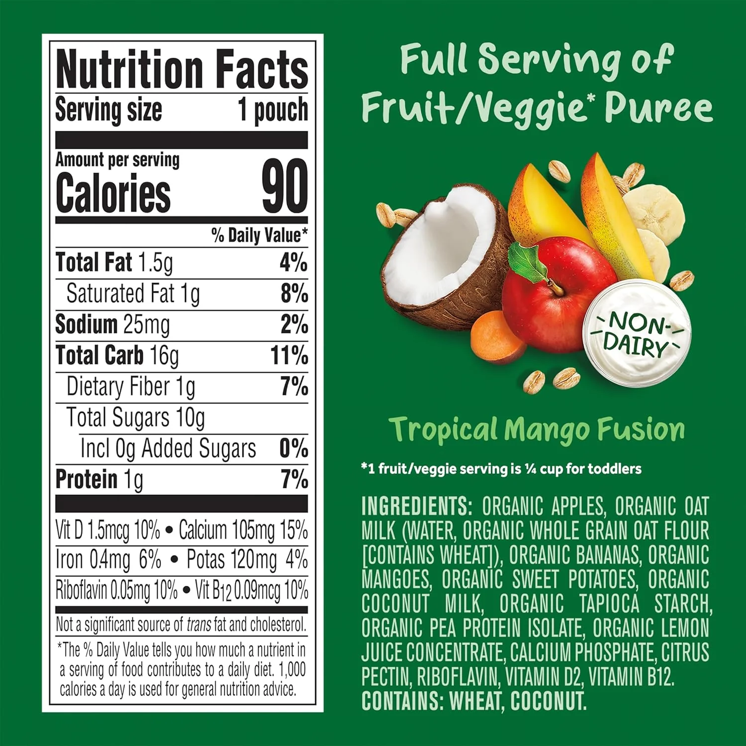 Plantastic Tropical Mango Fusion, Fruit & Yogurt Alternative (12 Pack) - Image 4