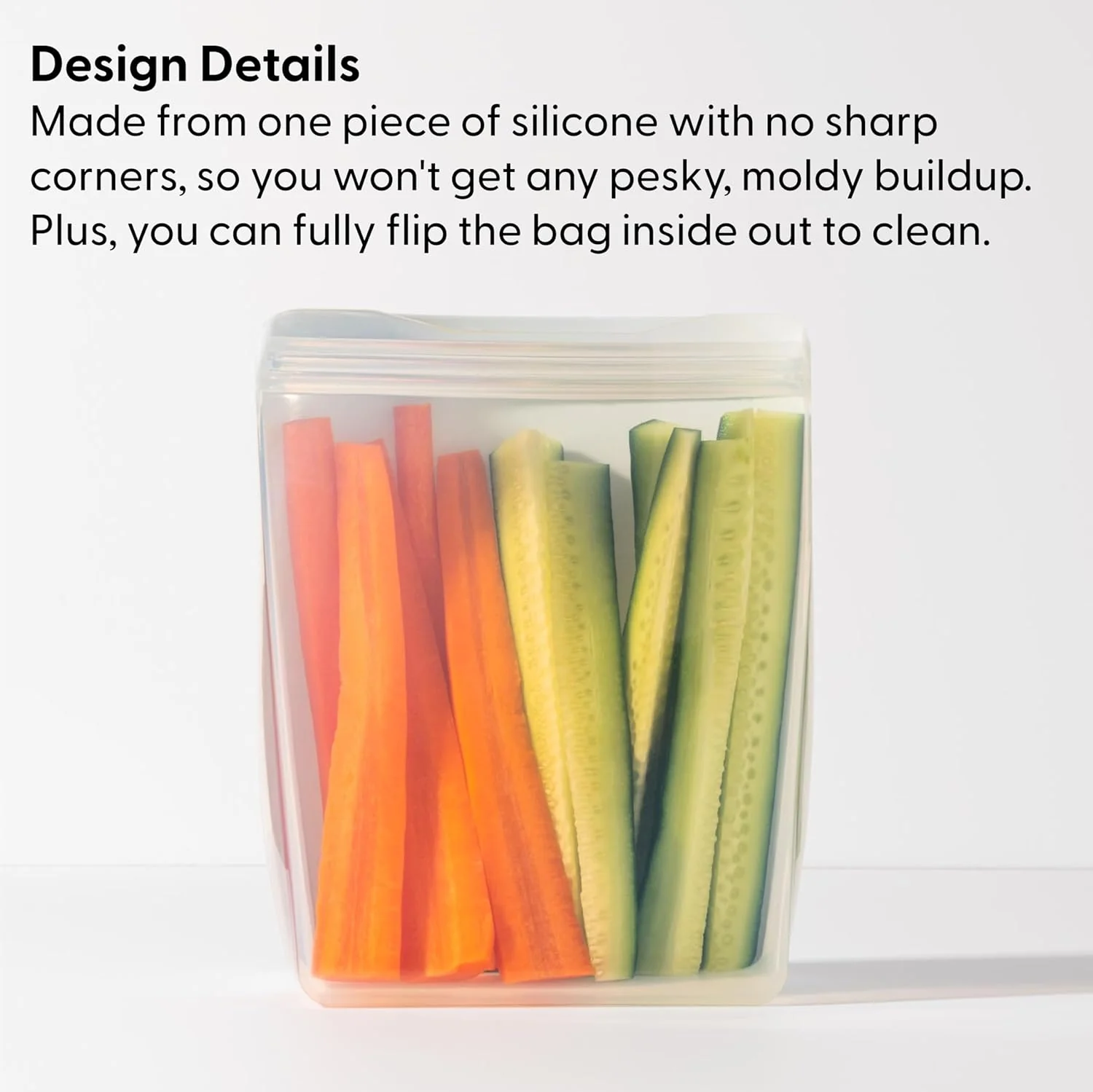 50oz Silicone Reusable Standup Storage  - Blush - Image 3