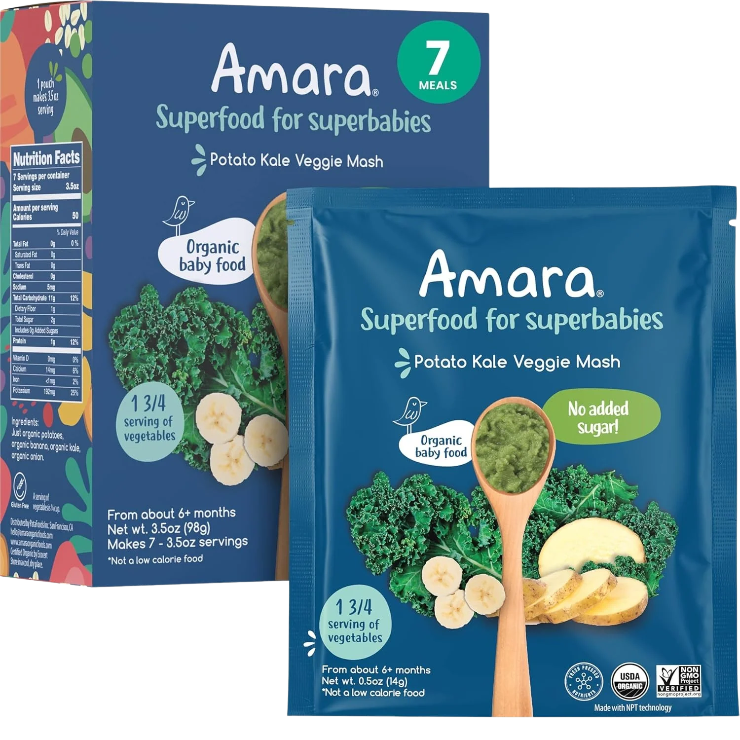 Potato Kale Mash Baby Food (7 Pouches)