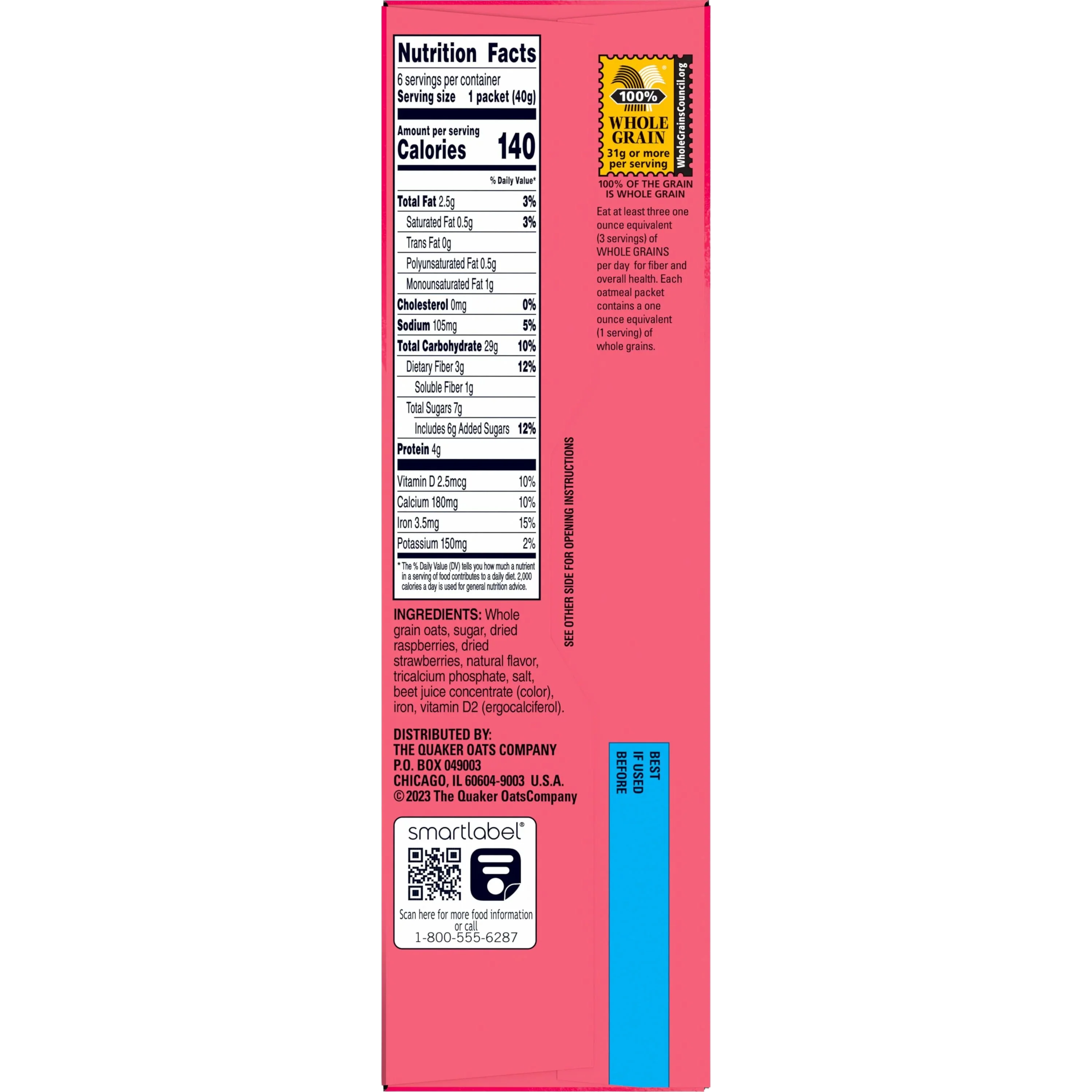Raspberry Strawberry Fruit Fusion Instant Oatmeal - Image 2