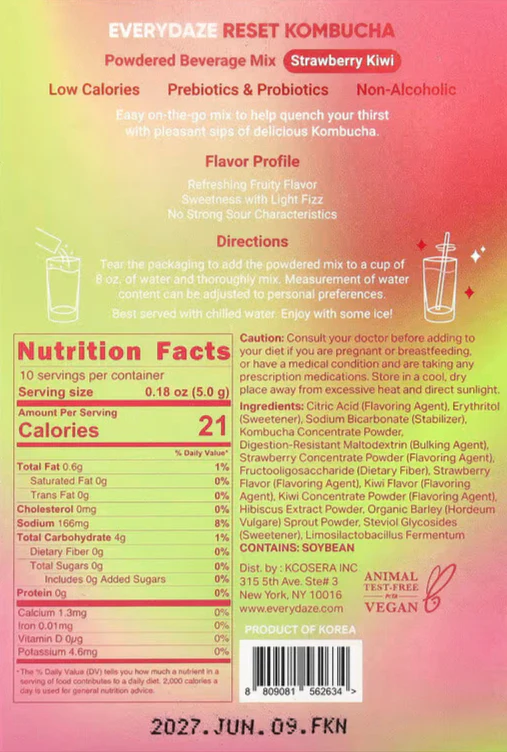 Reset Kombucha - Strawberry Kiwi(10 CT) - Image 2