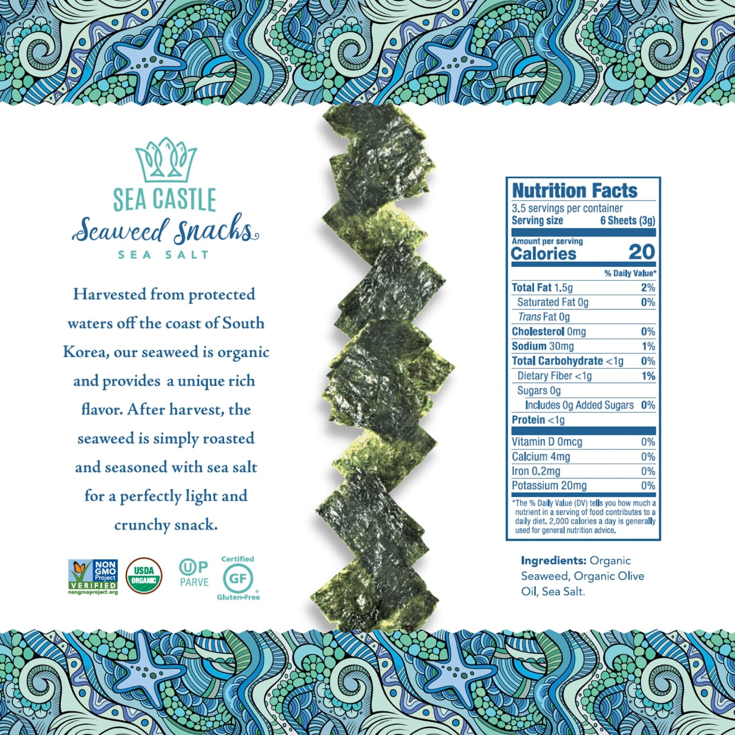 Organic Roasted Seaweed With Sea Salt (12 Pack) - Image 4