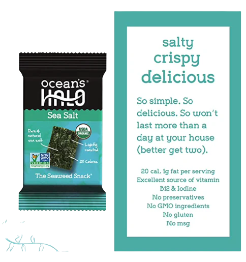 Sea Salt Seaweed Snacks (12 Pack) - Image 3