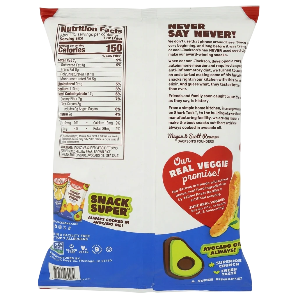 Sea Salt Veggie Straws With Avocado Oil - Image 2