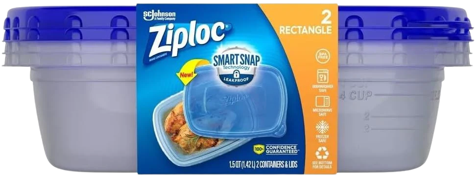 Smartsnap 2 Rectangle Containers 1.5 QTs