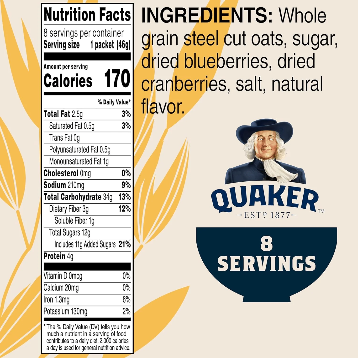 Cranberries And Blueberries Steel Cut Oatmeal (8 CT) - Image 2