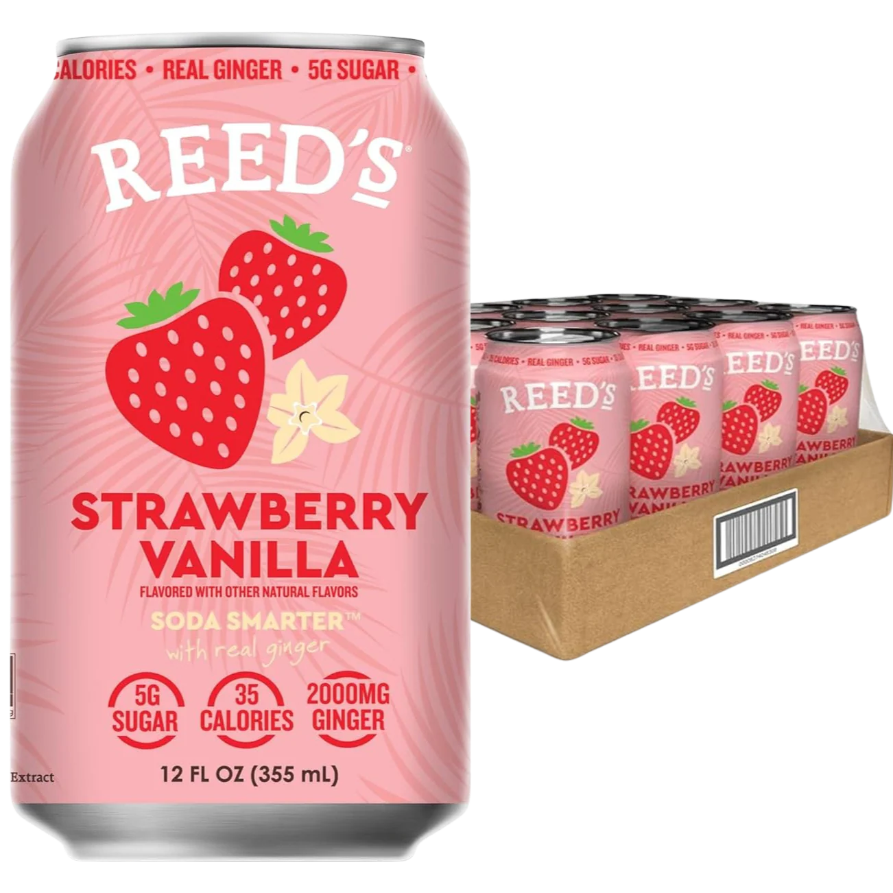 Strawberry Vanilla Functional Soda (12 Pack)