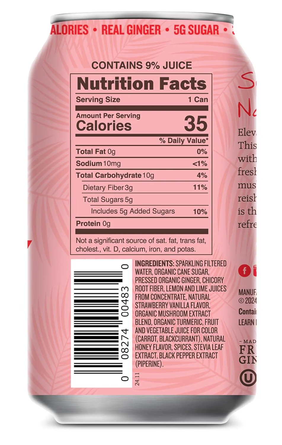 Strawberry Vanilla Functional Soda (12 Pack) - Image 4
