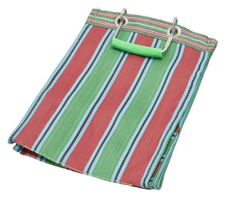 Stripe Tote Bag Rectangle D30 - Green x Red - Image 2