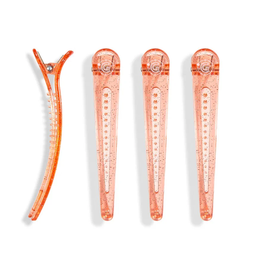 Styling & Sectioning Pro Hair Clips Orange (4 CT) - Image 3