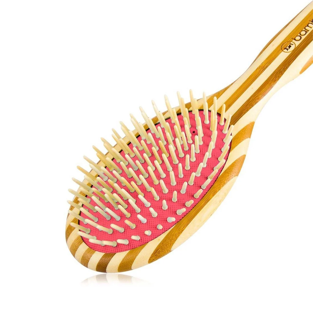 Sustainable Bamboo Brush With Natural Bristles - Orange - Image 3