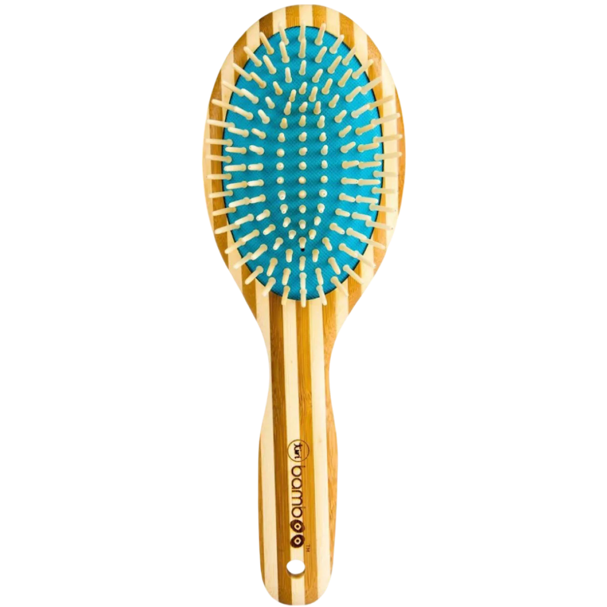 Sustainable Bamboo Brush With Natural Bristles - Turquoise - Image 2