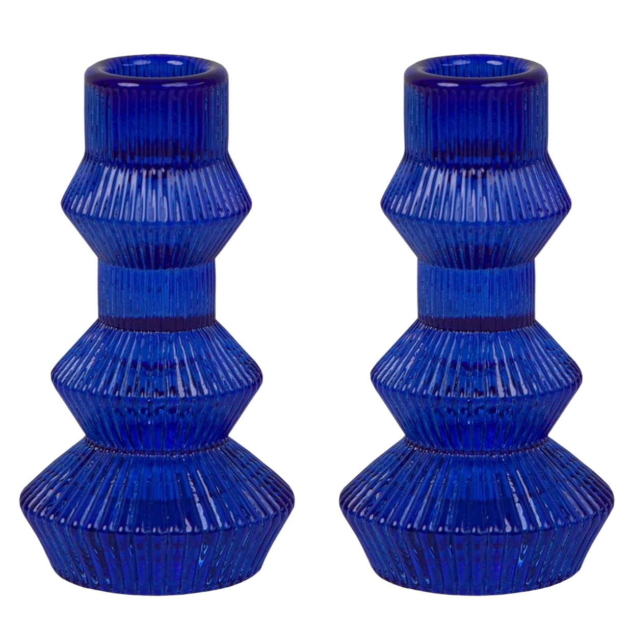Cobalt Tapered Candle Holders (Set of 2)