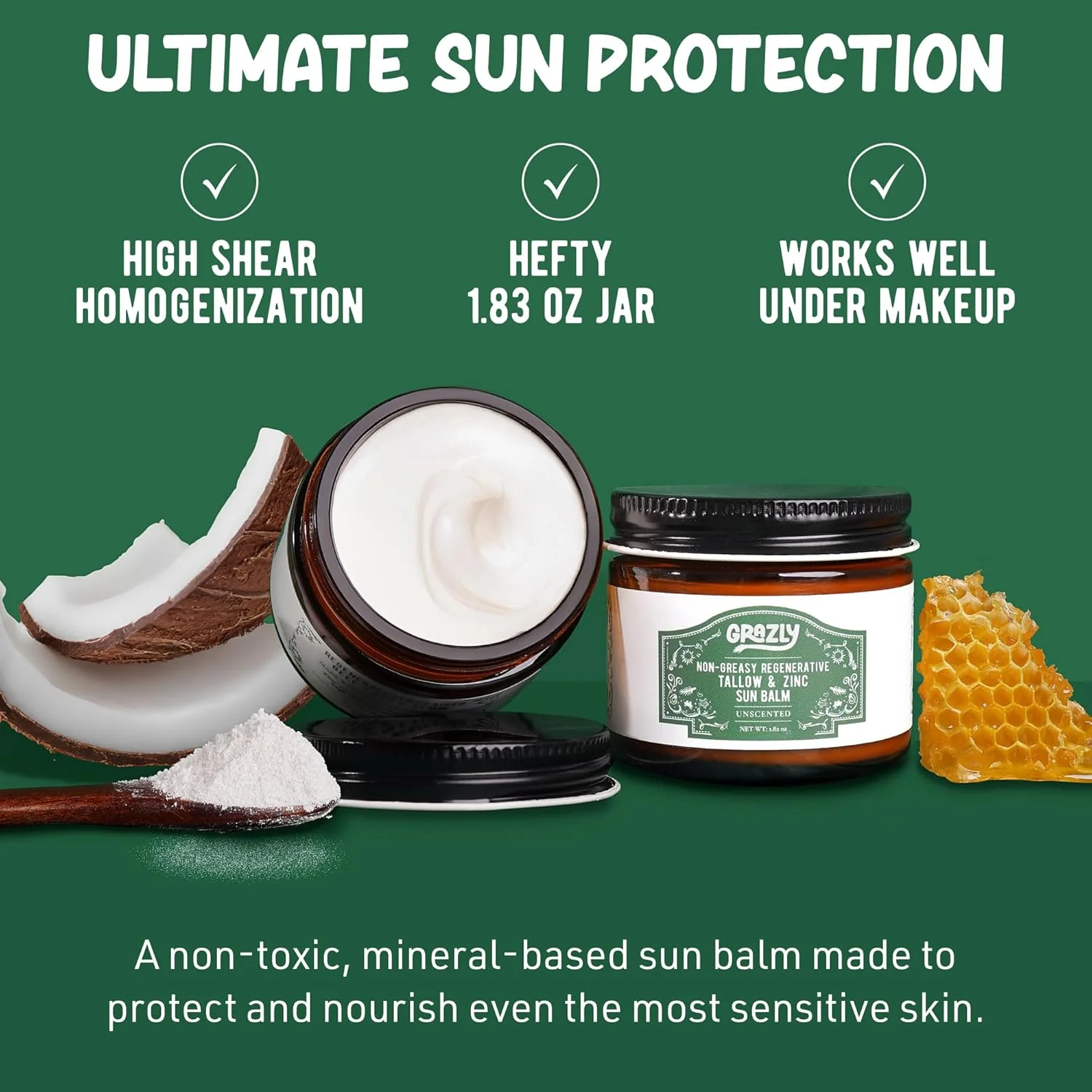 Tallow & Zinc Sun Balm - Unscented - Image 2