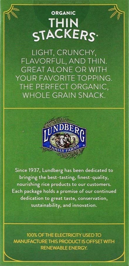 Thin Stackers Organic Basil & Thyme Organic Puffed Grain Cakes - Lightly Salted - Image 3
