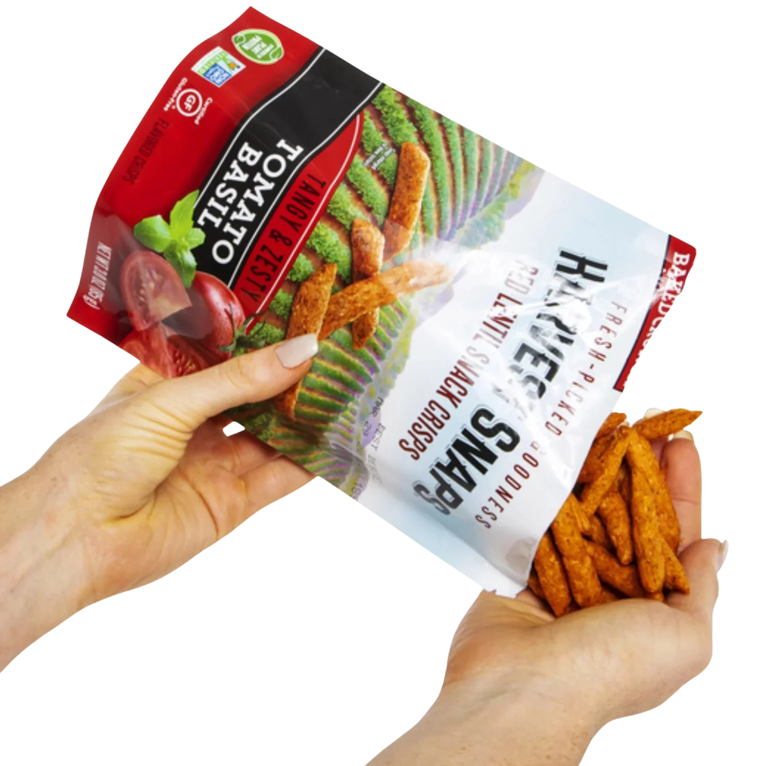 Tomato Basil Red Lentil Crisps Snack (8 Pack) - Image 3