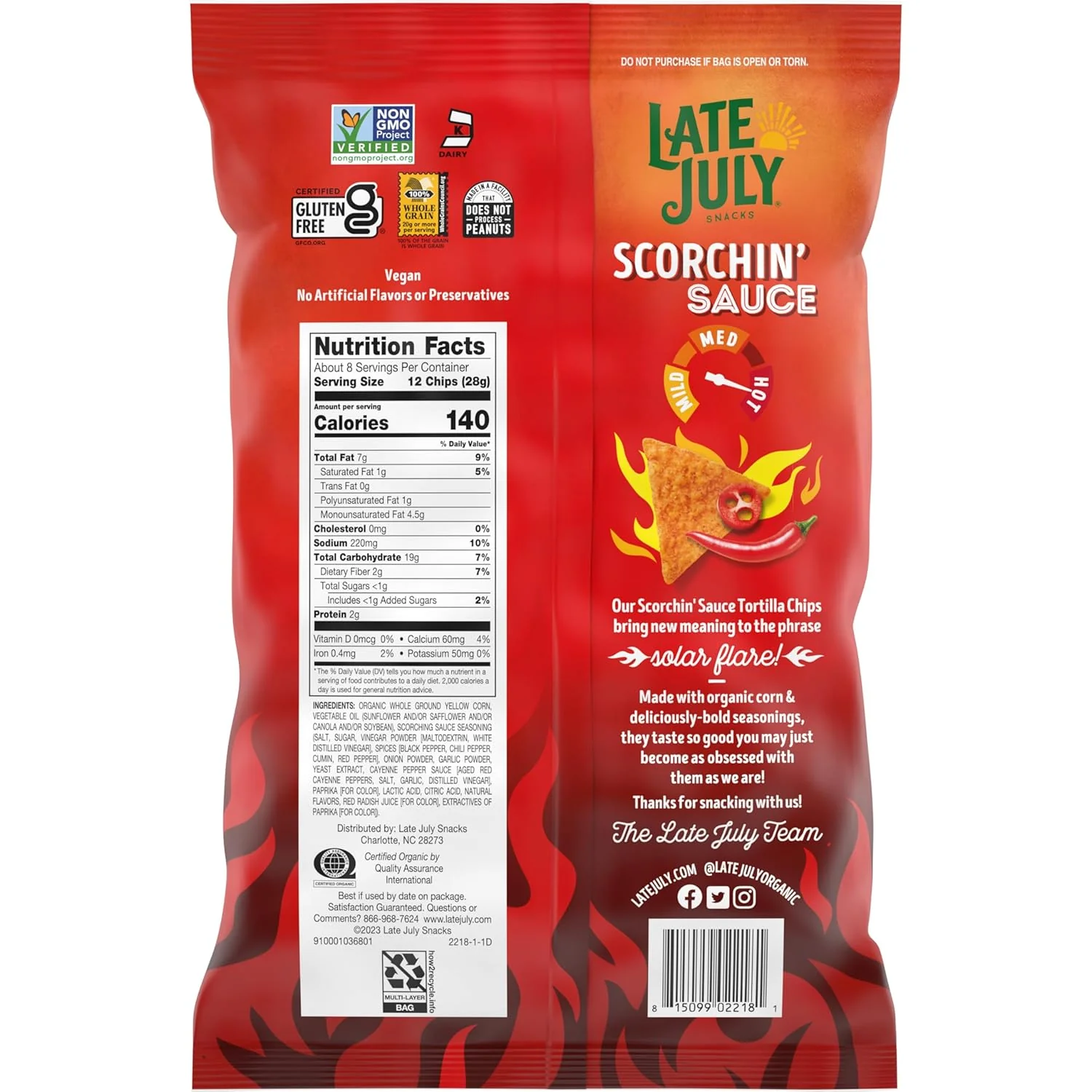 Tortilla Chips Made With Organic Yellow Corn Scorchin Sauce - Image 2