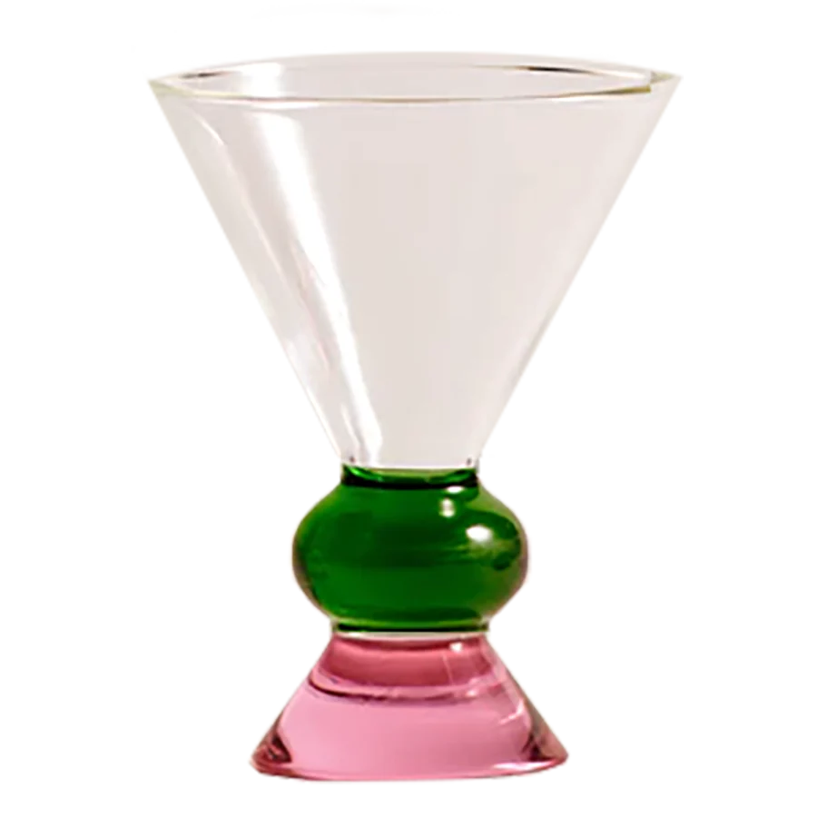 Totem Glass - Green & Pink