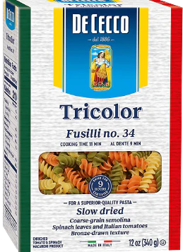 Tricolor Fusilli Pasta