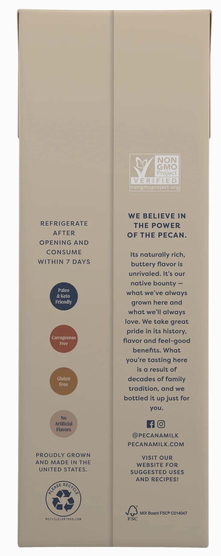 Unsweetened Vanilla Pecan Milk - Image 3