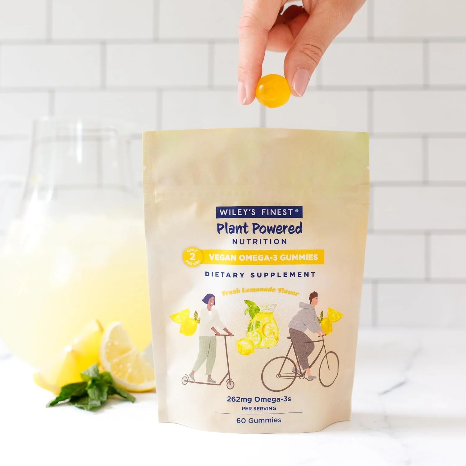 Vegan Omega 3 Adult Gummies - Fresh Lemonade (60 Tablets) - Image 2