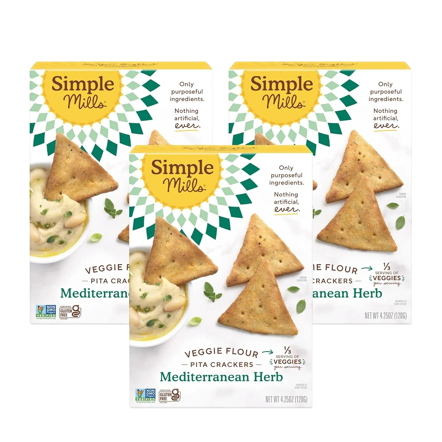 Veggie Pita Crackers - Mediterranean Herb (3 Pack)