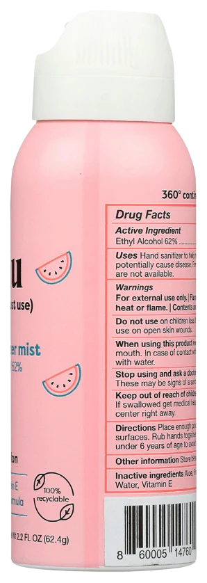 Watermelon Hand Sanitizer Mist - Image 2