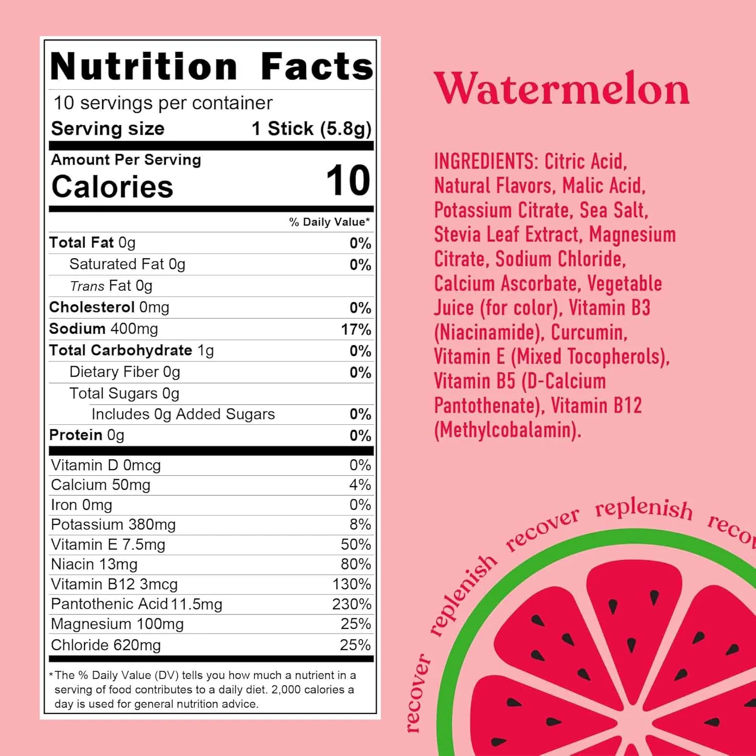 Watermelon Hydration Powder Drink Mix (10 CT) - Image 3