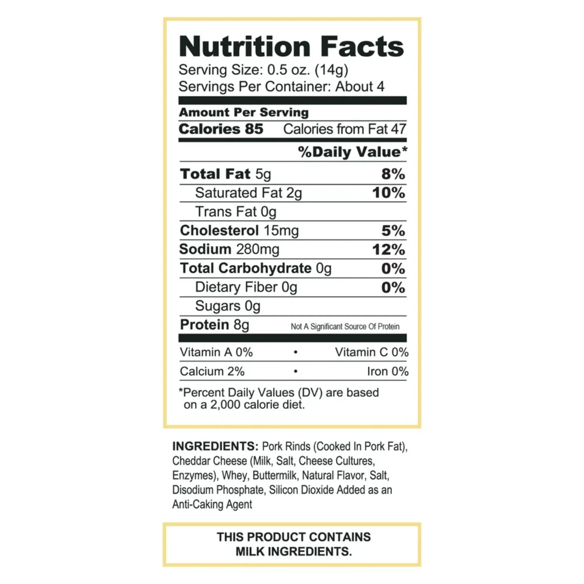 White Cheddar Fried Pork Rinds (12 CT) - Image 5