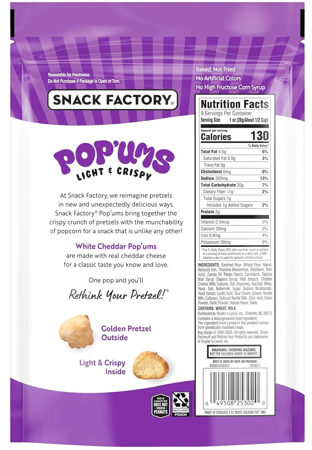 White Cheddar Pop'ums Pretzel Snacks - Image 2